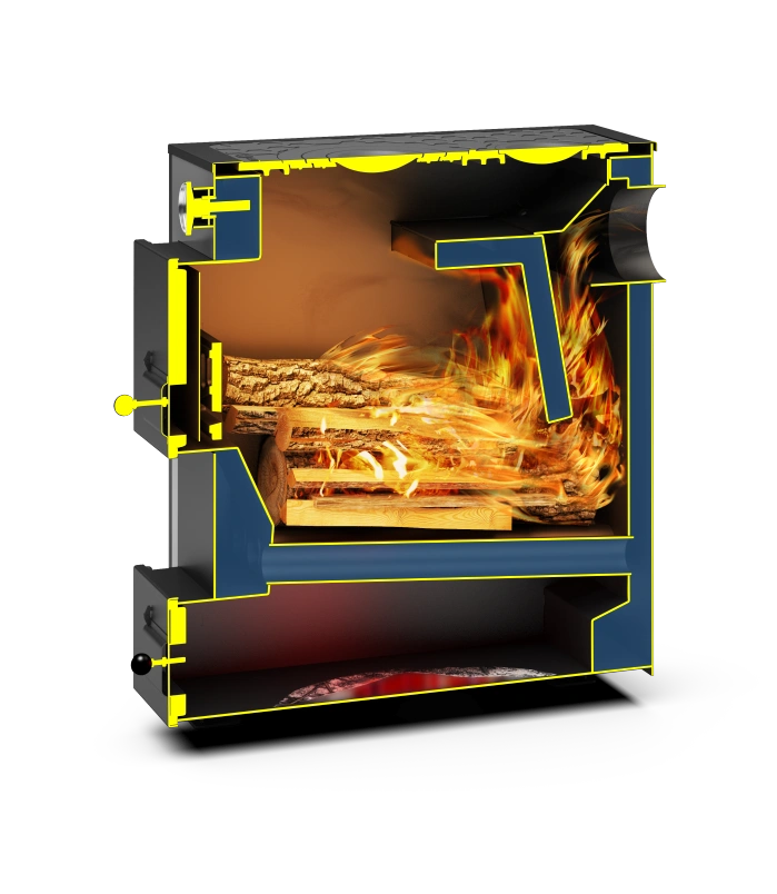 Дровяной котёл отопления Куппер ПРАКТИК-22 В - Теплодар